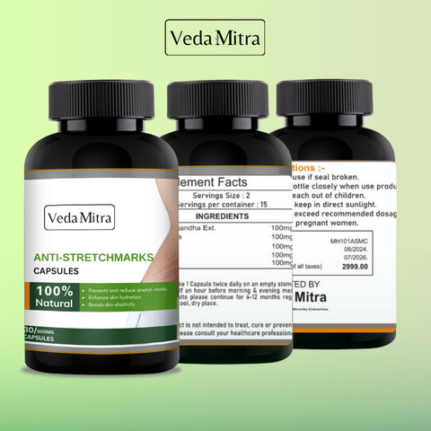 Stretch Mark Capsules: A Comprehensive Solution for Reducing and Preventing Stretch Marks through Key Ingredients.