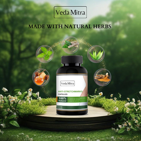 Stretch Mark Capsules: A Comprehensive Solution for Reducing and Preventing Stretch Marks through Key Ingredients.