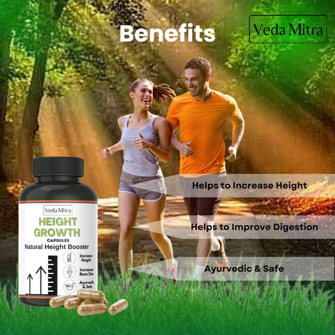 Vedamitra Height Grow – Doctor-Recommended Ayurvedic Height Growth Capsules (30 Days Pack).