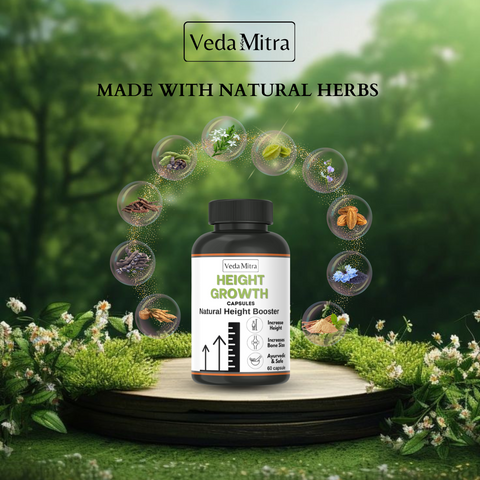 Vedamitra Height Grow – Doctor-Recommended Ayurvedic Height Growth Capsules (30 Days Pack).